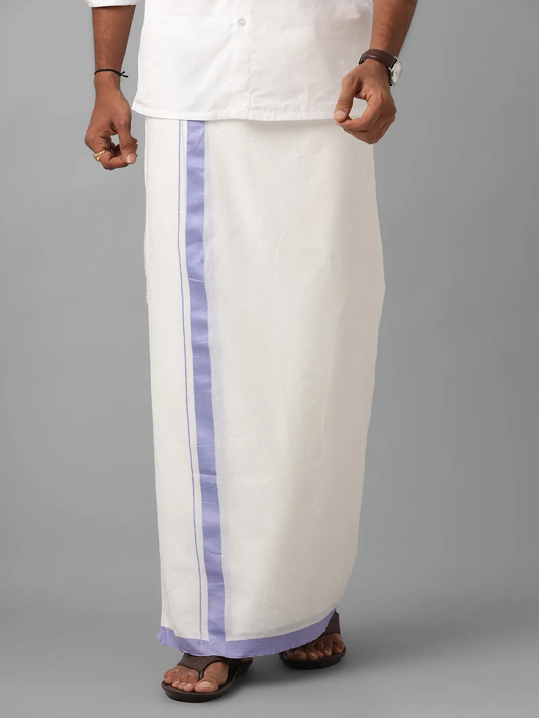 100% Cotton Double Dhoti White Success Spl