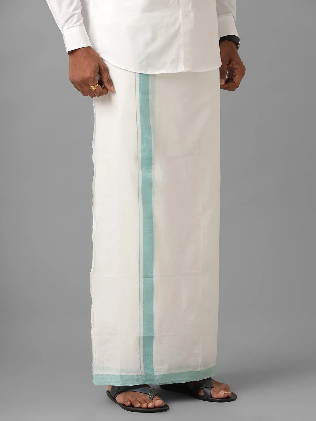 100% Cotton Double Dhoti White Success Spl