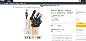 12722009 HENCKELSINTERNATIONAL 12 PIECE KNIFE SET