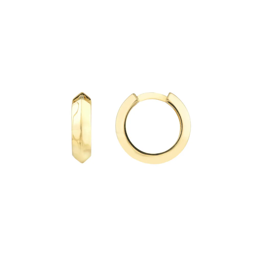 14k Knife Edge Hoop Earrings