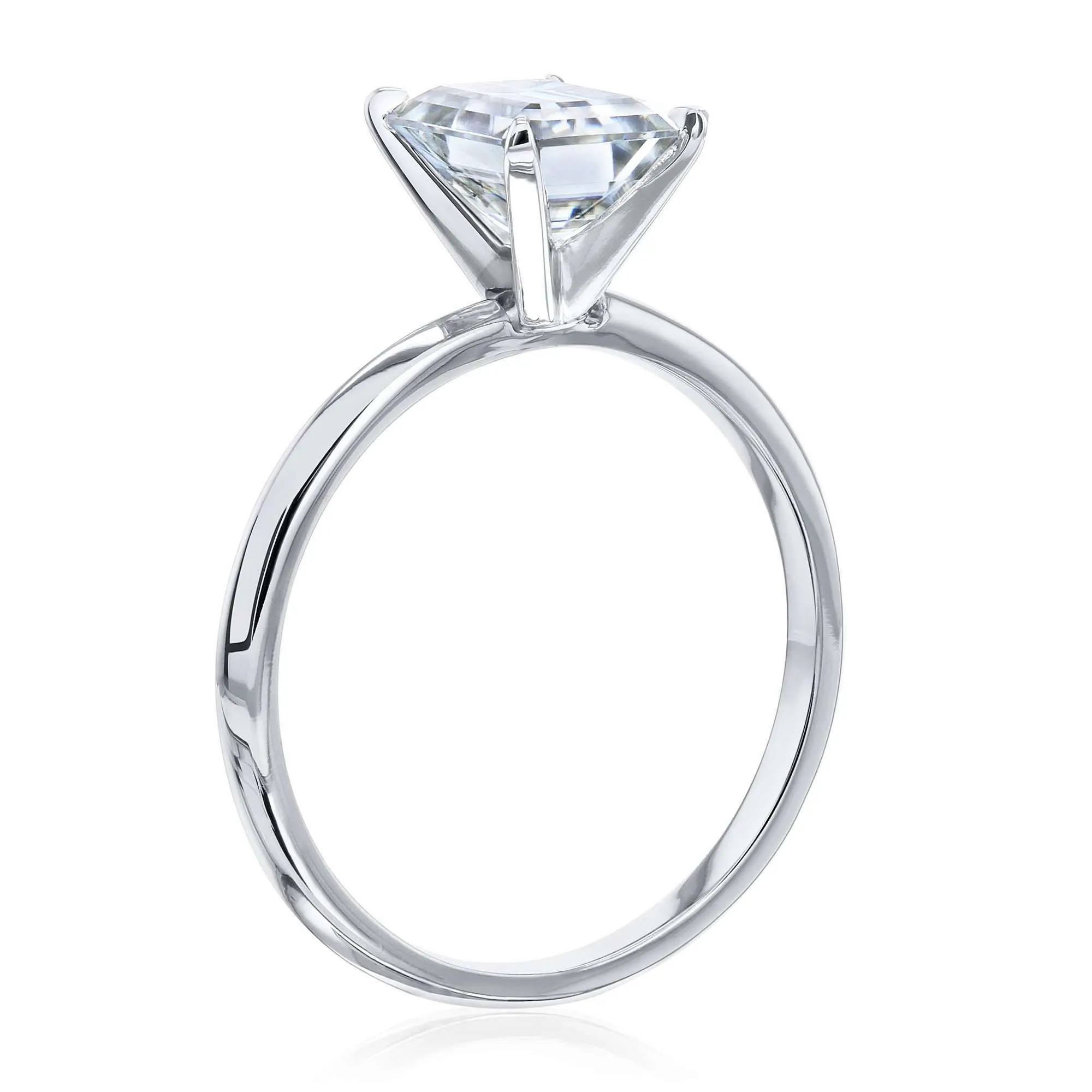 1.75ct Emerald Forever One Moissanite Solitaire Ring