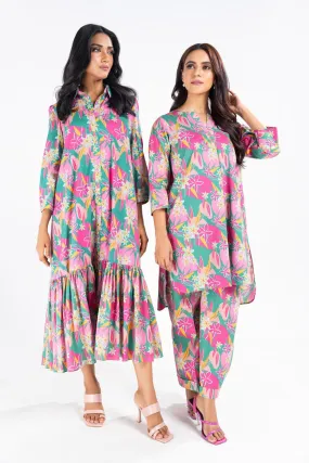 2 Pc Printed Lawn Suit With Cambric Trouser