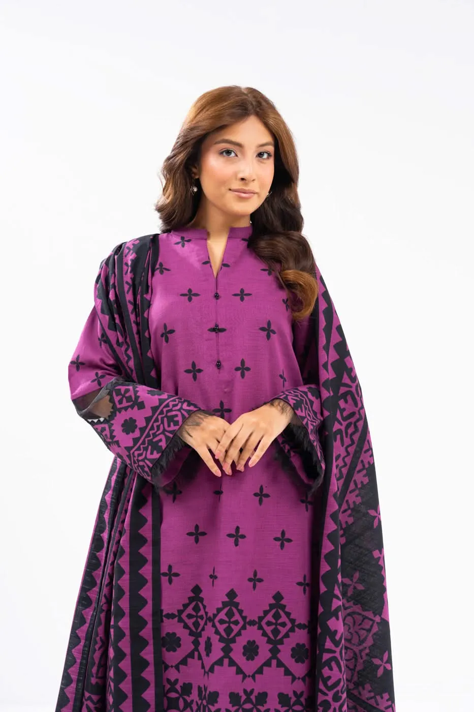 2 Piece Cambric Suit with Lawn Dupatta