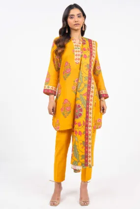 2 Piece Printed Khaddar Suit With Khaddar Dupatta