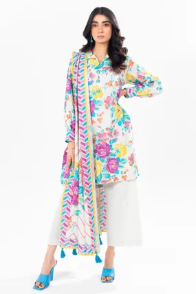 2 Piece Printed Khaddar Suit With Light Khaddar Dupatta