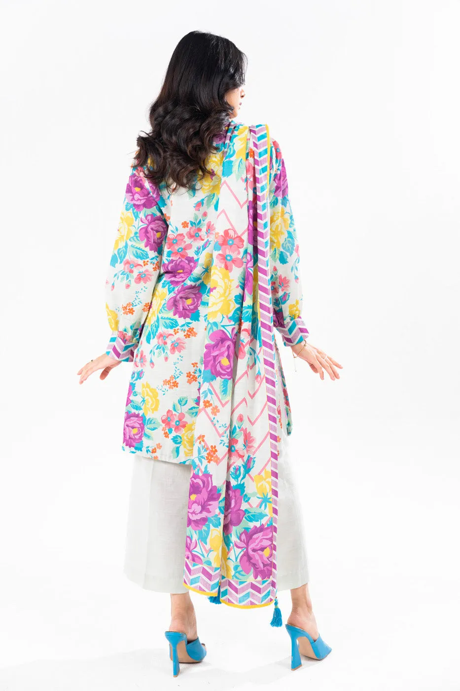 2 Piece Printed Khaddar Suit With Light Khaddar Dupatta