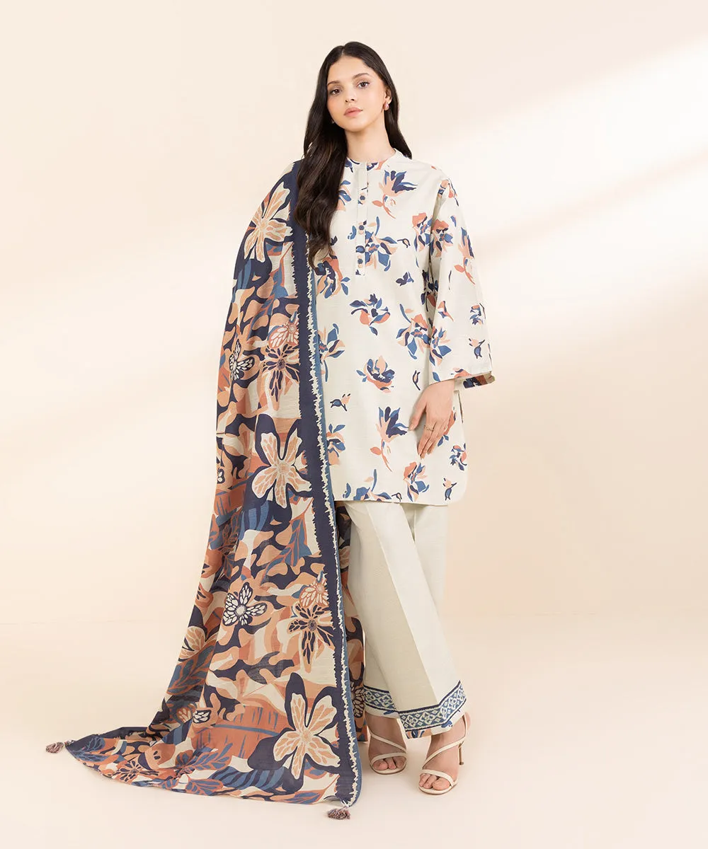 2 Piece - Printed Light Khaddar Suit