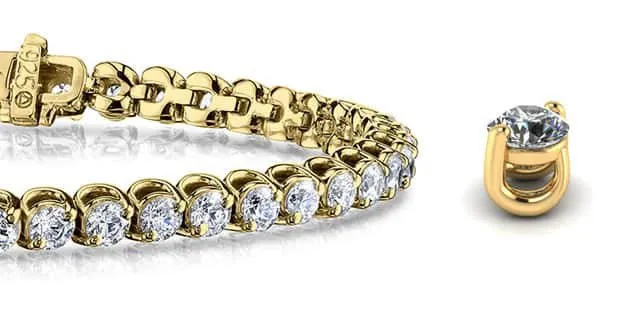 2 Prong Brilliant Round Lab-Grown Diamond Tennis Bracelet with 2.04 ct.(finished) 1.9mm