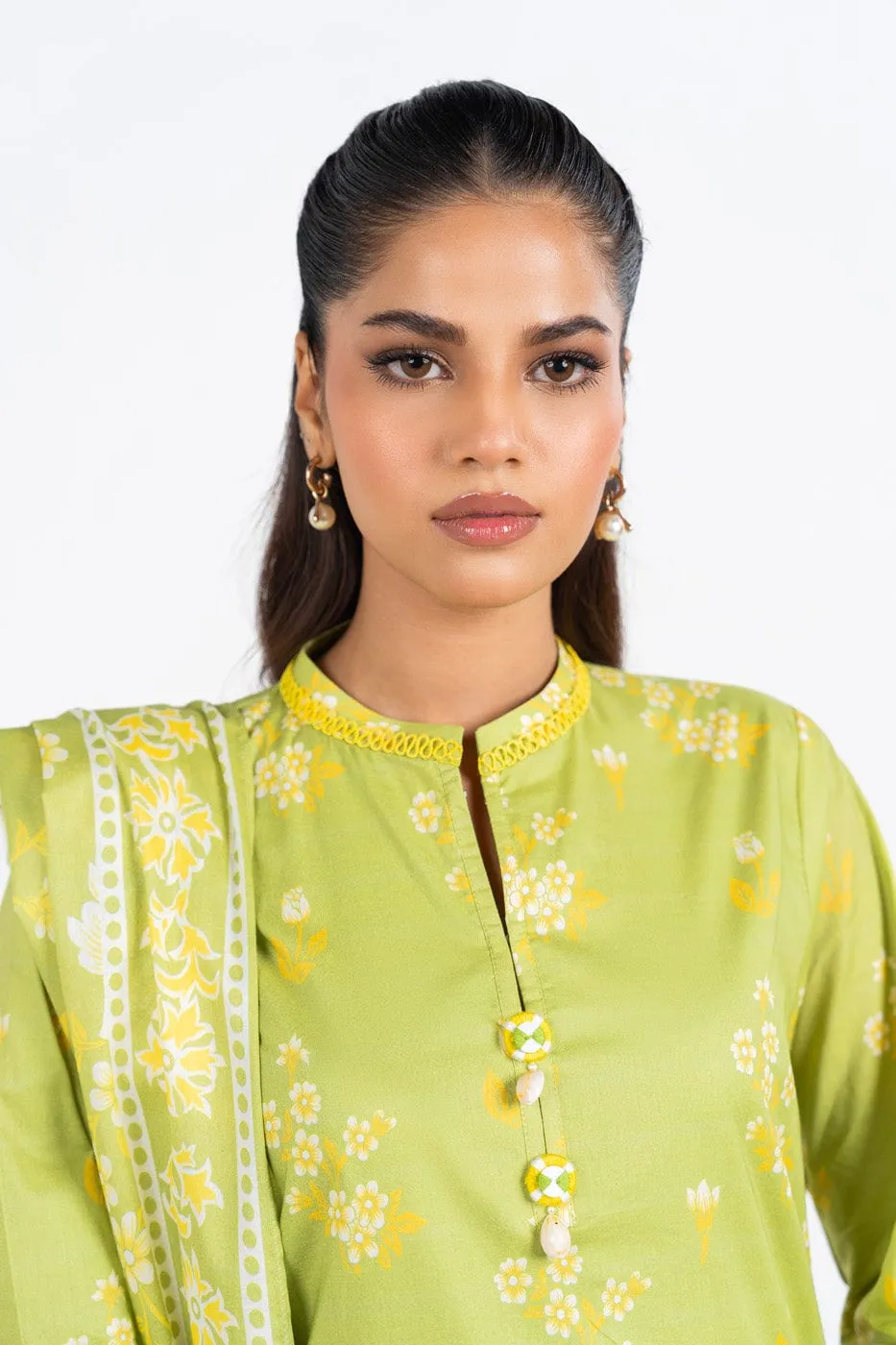 3 Pc Printed Lawn Suit With Lawn Dupatta