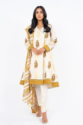 3 Pc Printed Lawn Suit With Lawn Dupatta