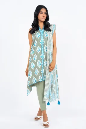 3 Pc Printed Lawn Suit With Lawn Dupatta