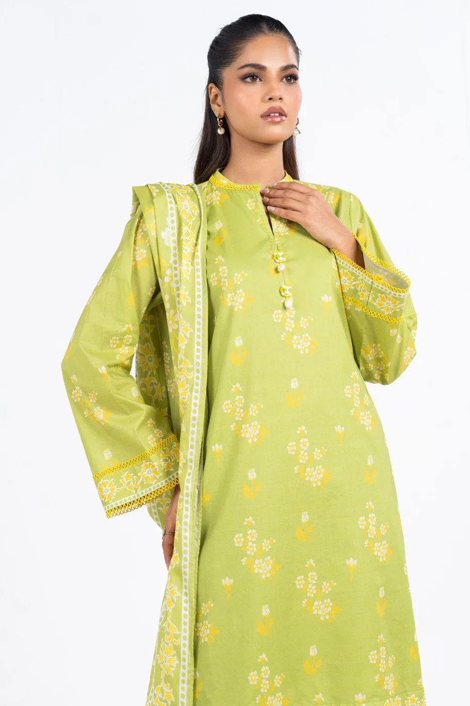 3 Pc Printed Lawn Suit With Lawn Dupatta