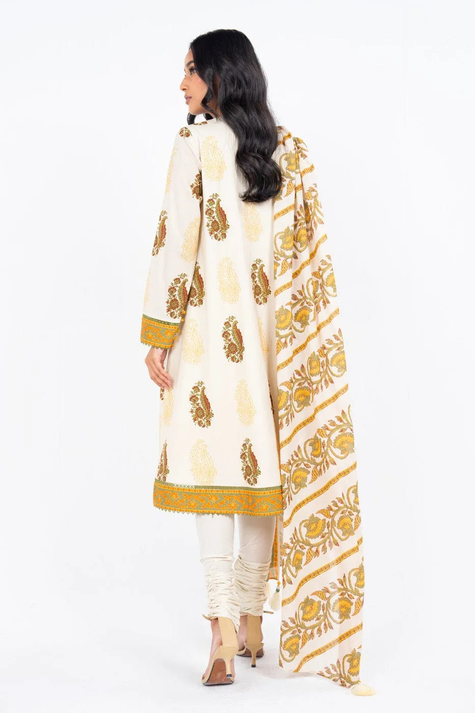 3 Pc Printed Lawn Suit With Lawn Dupatta