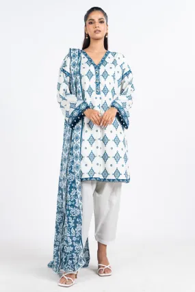 3 Pc Printed Lawn Suit With Lawn Dupatta