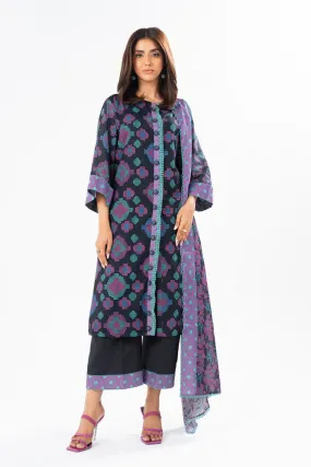 3 Pc Printed Lawn Suit With Printed Lawn Dupatta