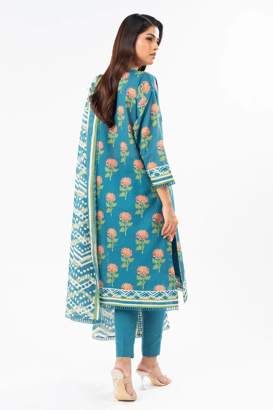 3 Pc Printed Lawn Suit With Printed Lawn Dupatta