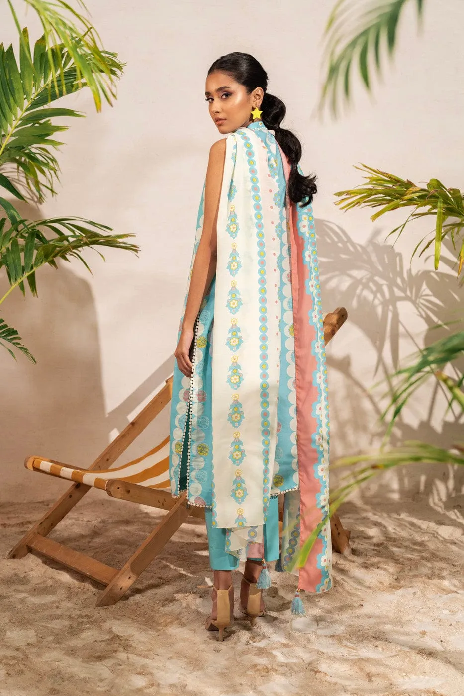 3 Pc Printed Poly Viscose Suit With Poly Viscose Dupatta