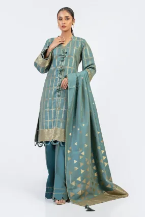 3 Pc Viscose Jacquard Suit With Viscose Jacquard Dupatta