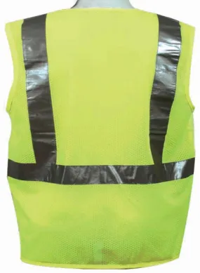 3A Safety - ANSI Certified Safety Vest - fabric front/mesh back Lime Color Size XXX-Large