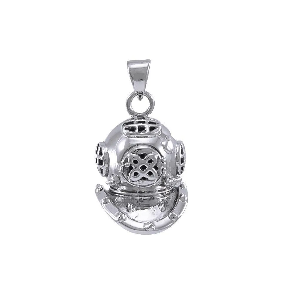 3D Dive Helmet ~ Sterling Silver Pendant  TP1021