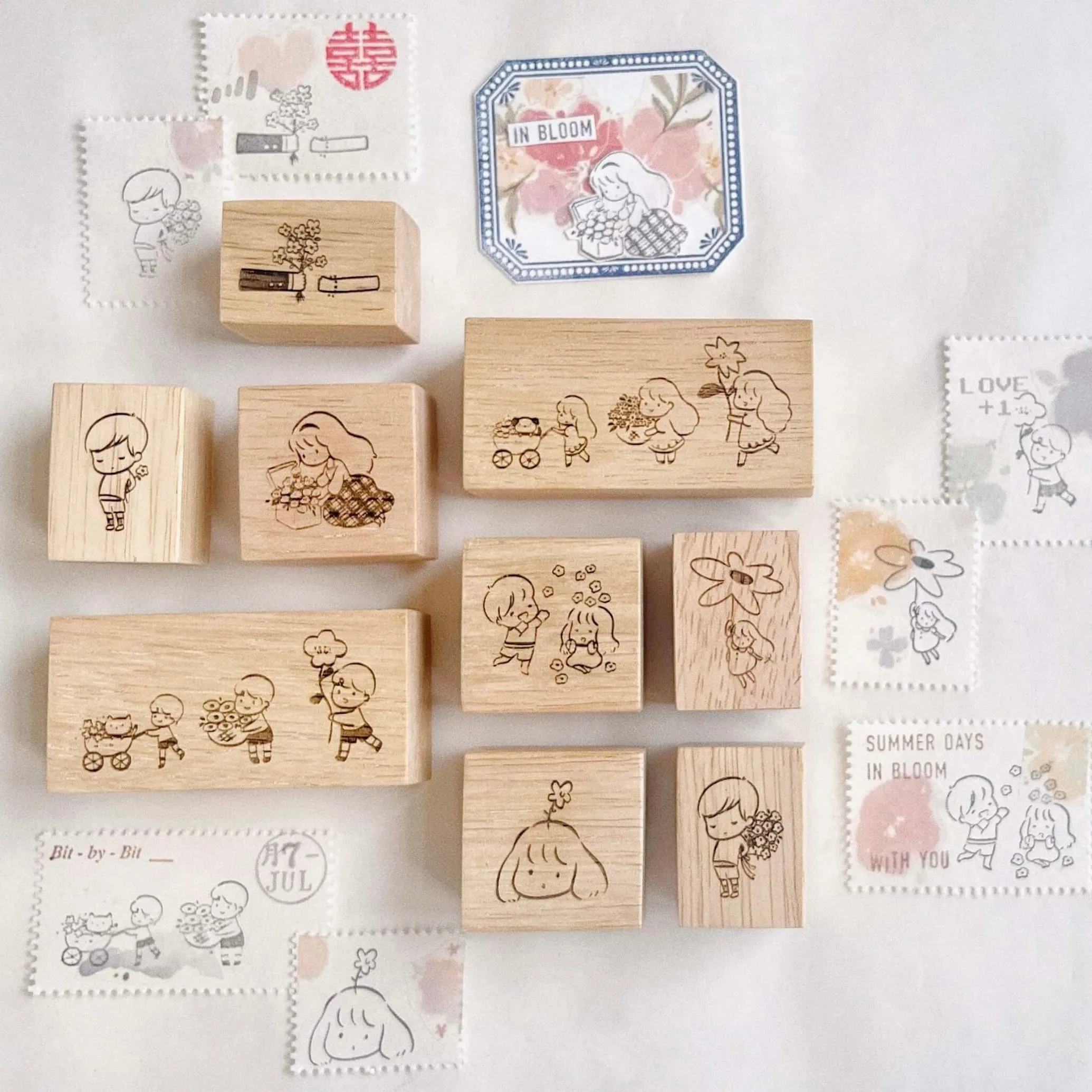 A Summer Blossom between You and Me Rubber Stamp