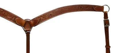 Argentina Cow Tooled Leather Breast Collar ~ 1.75"