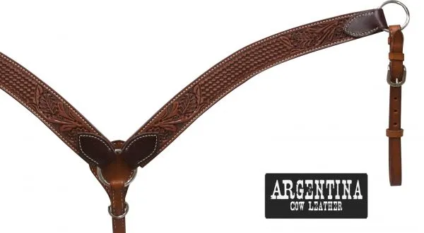 Argentina Cow Tooled Leather Breast Collar