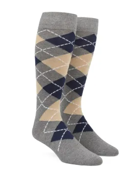 Argyle Light Champagne Dress Socks