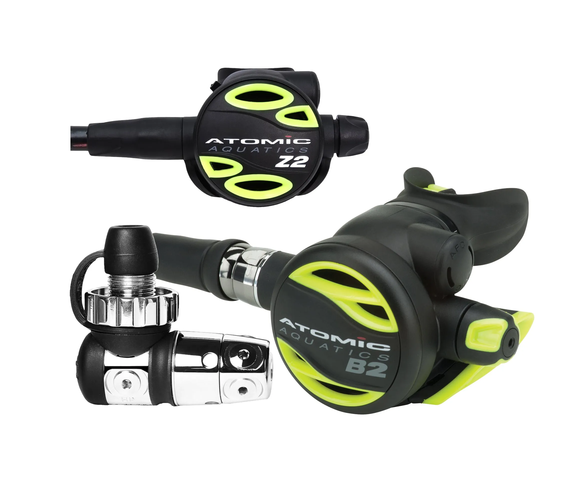 Atomic Aquatics B2 Regulator, DIN Sealed with Color Kit and Z2 Octo Scuba Diving Package