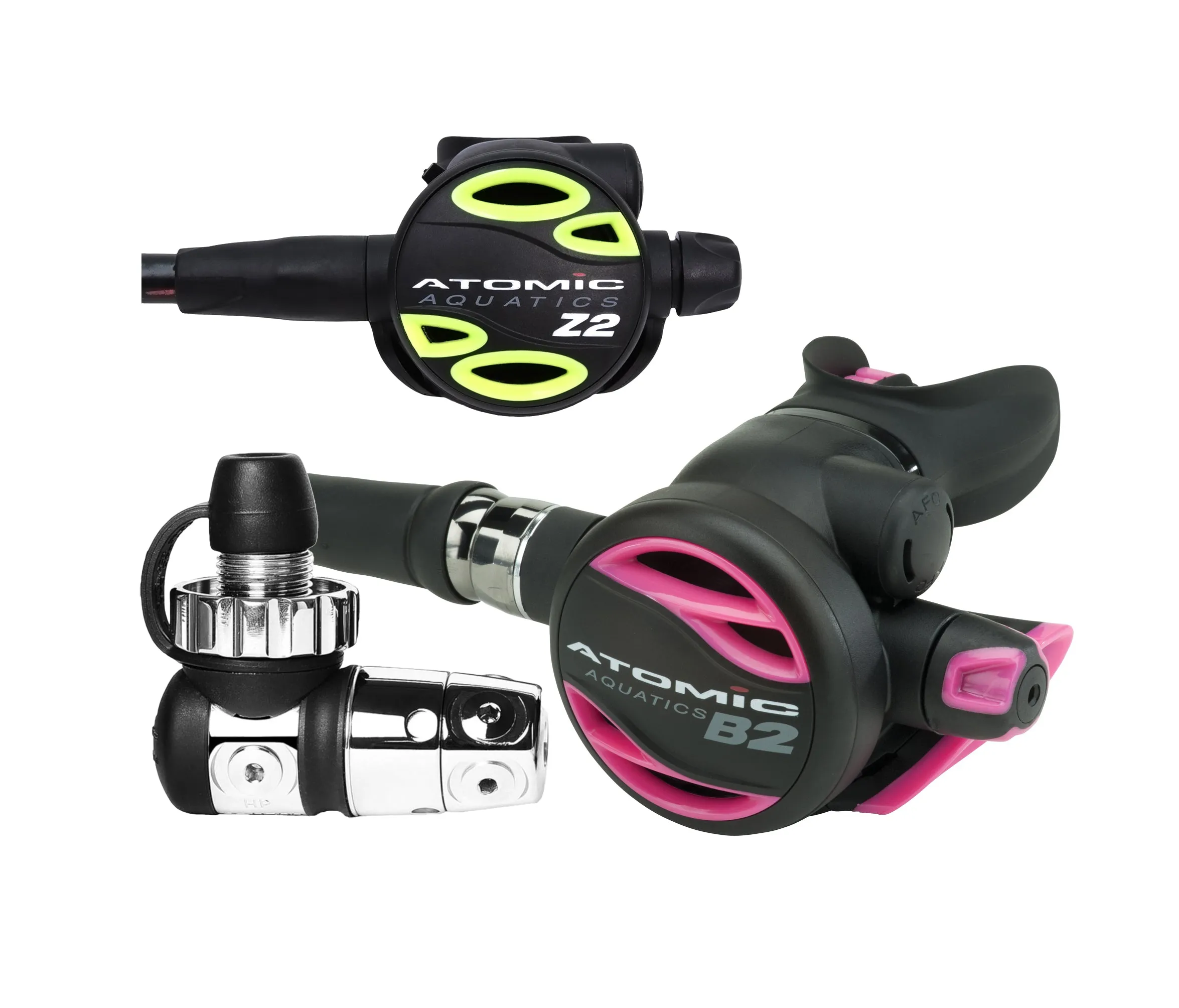 Atomic Aquatics B2 Regulator, DIN Sealed with Color Kit and Z2 Octo Scuba Diving Package