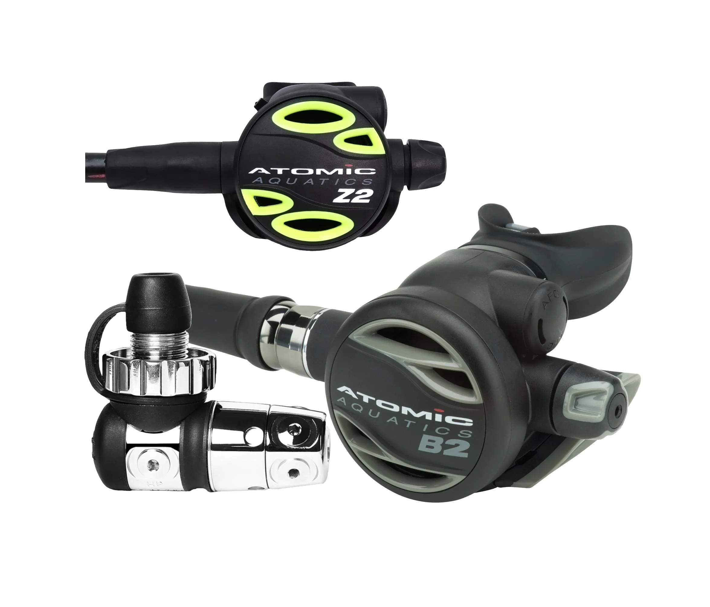 Atomic Aquatics B2 Regulator, DIN Sealed with Color Kit and Z2 Octo Scuba Diving Package