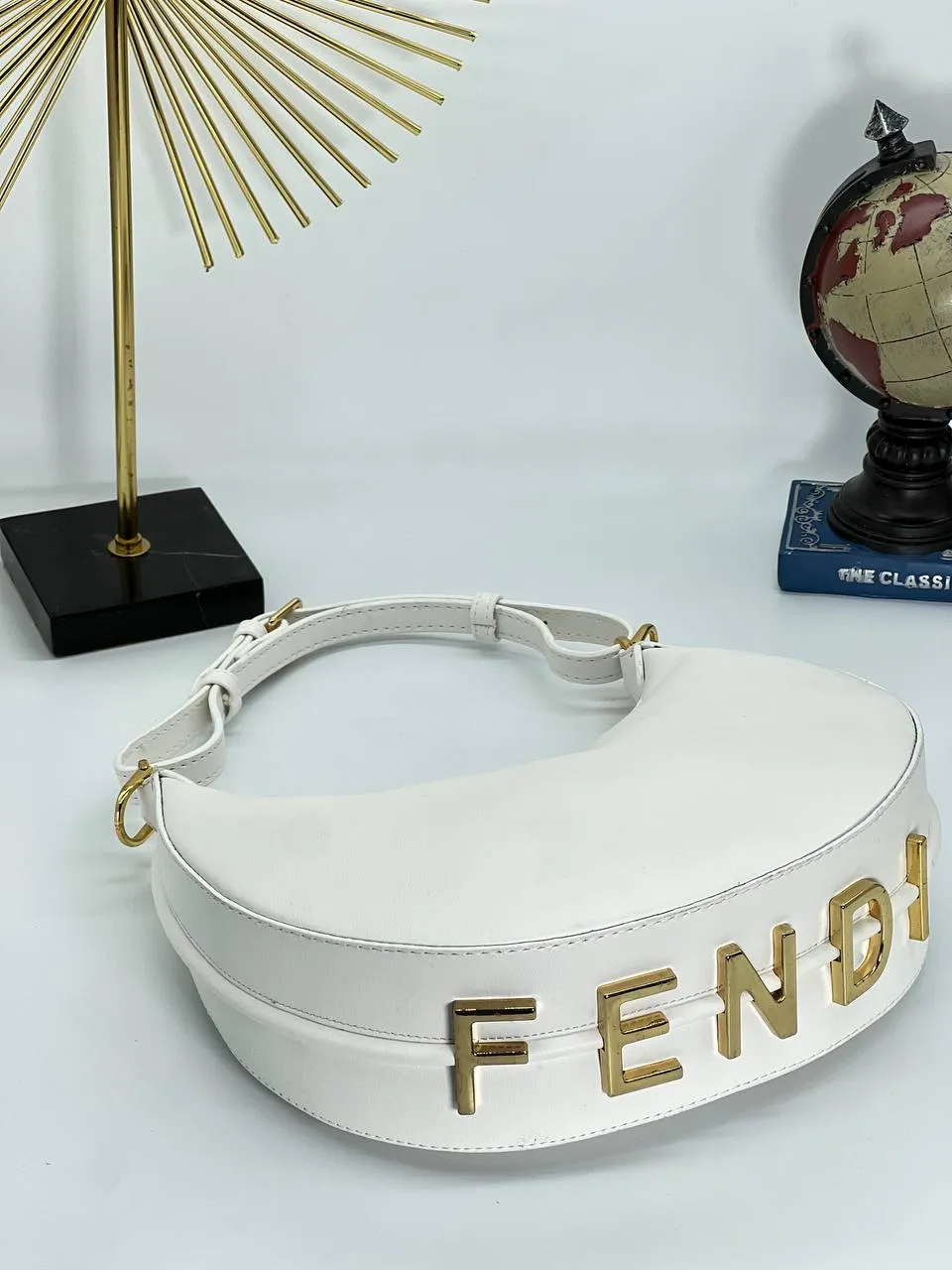 Bag model with fenidi writing on the bottom