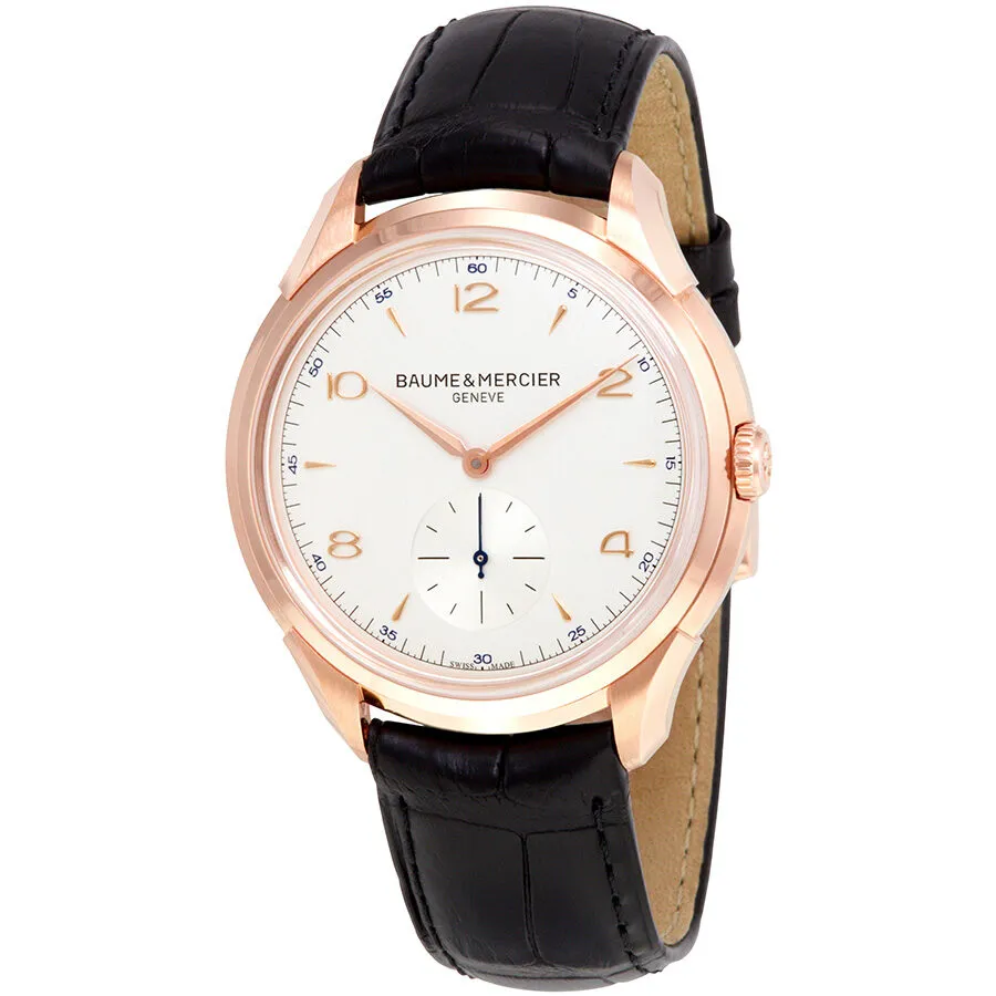 Baume and Mercier Clifton Silver Dial 18kt Rose Gold Men's Watch 10060 A10060