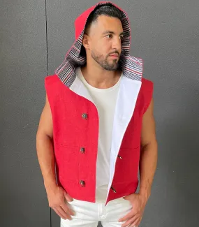 BH HOODED VEST METAL CLOSURE