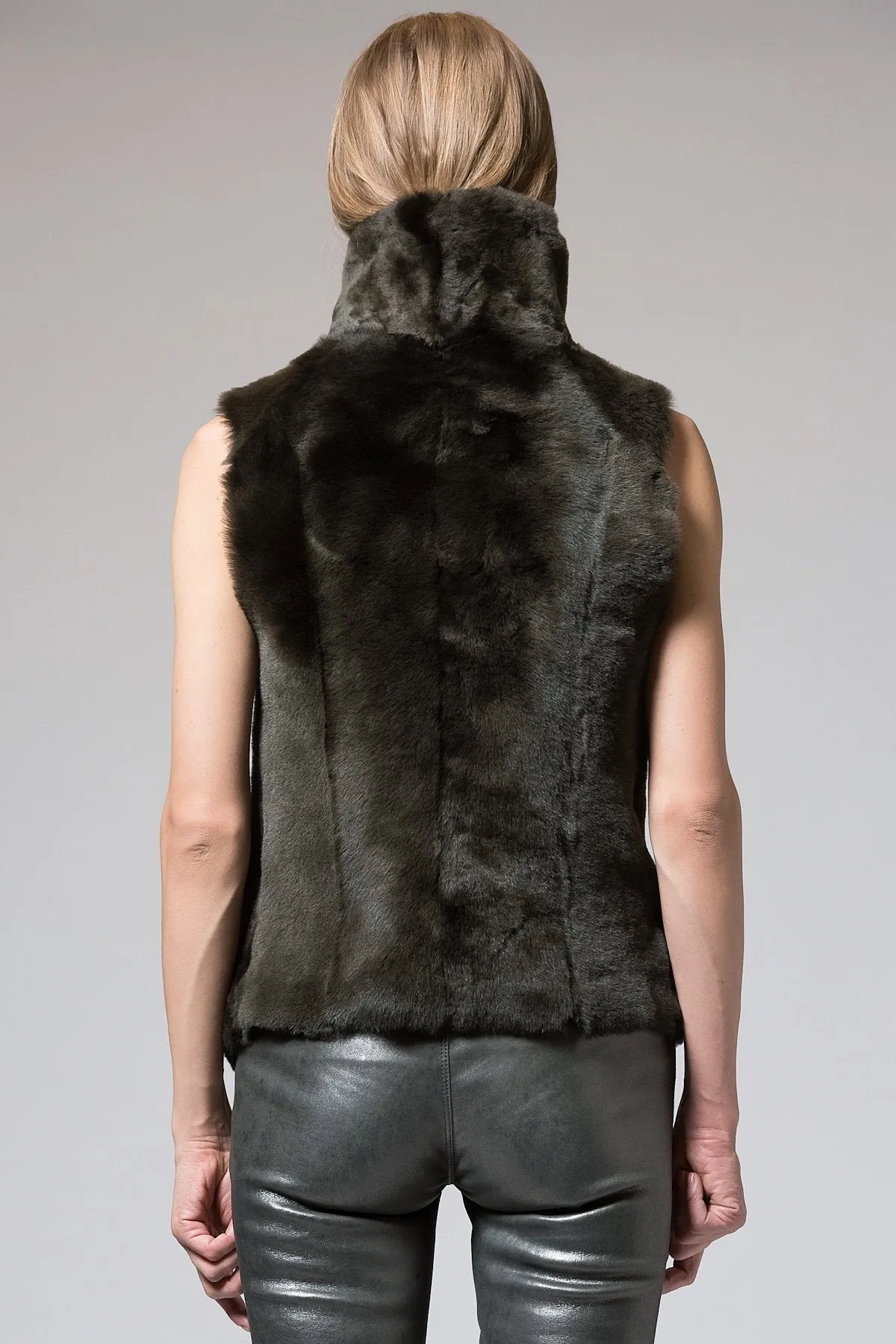 Black Shearling Vest