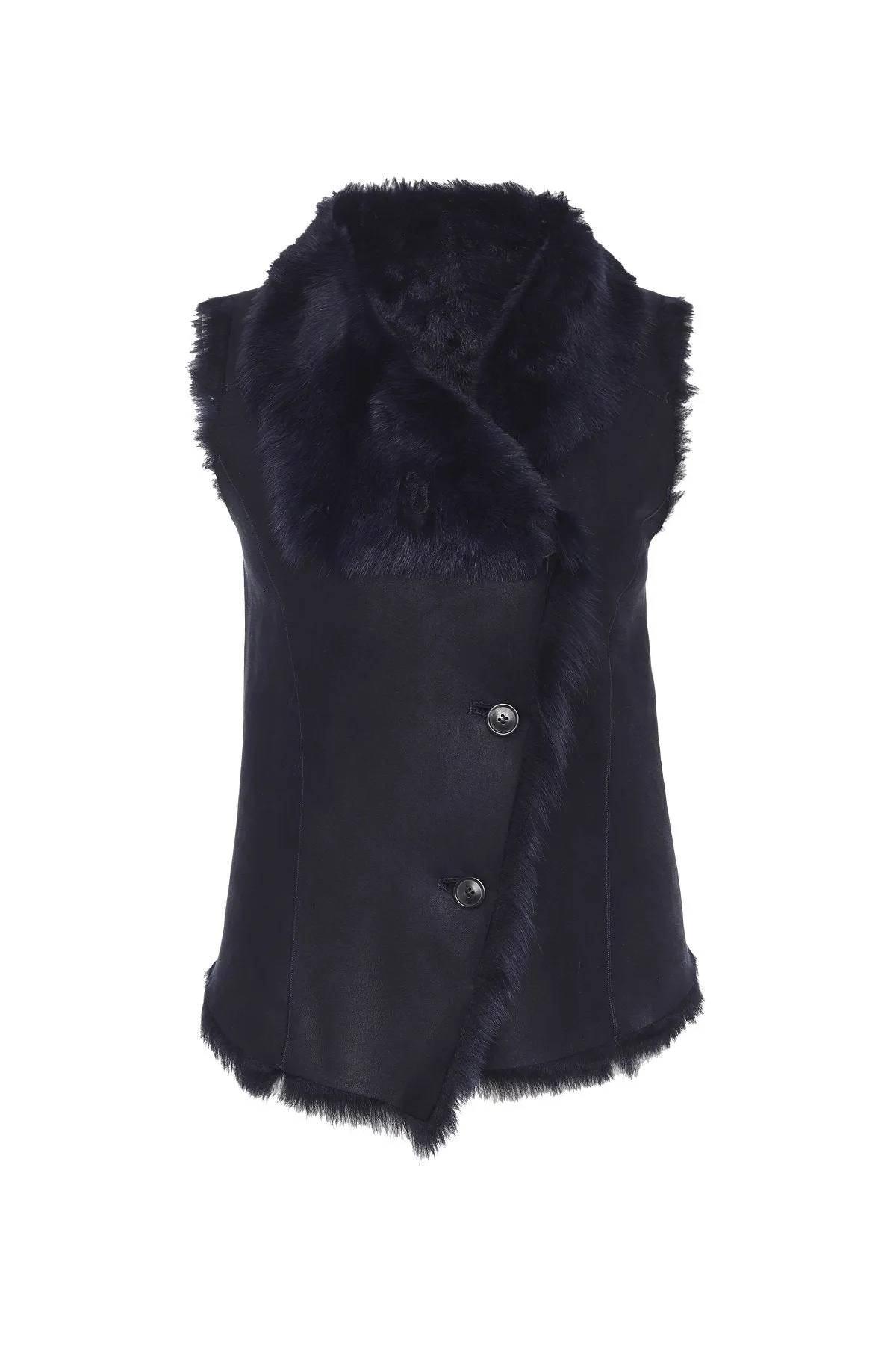 Black Shearling Vest