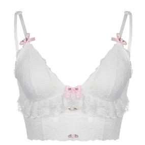 Bow Lace White Camisole PL52823