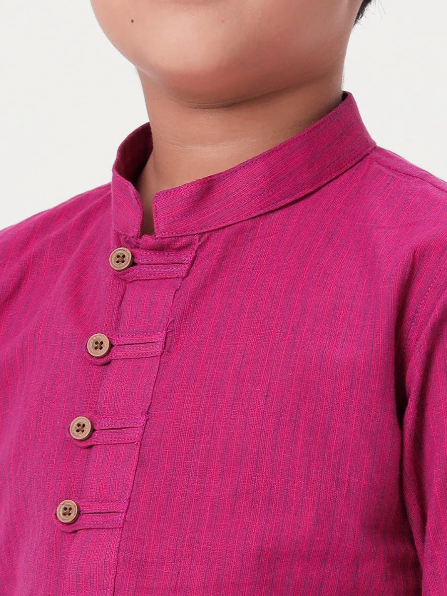 Boys Breeze Cotton Full Sleeves Purple Kurta with Dhoti Combo