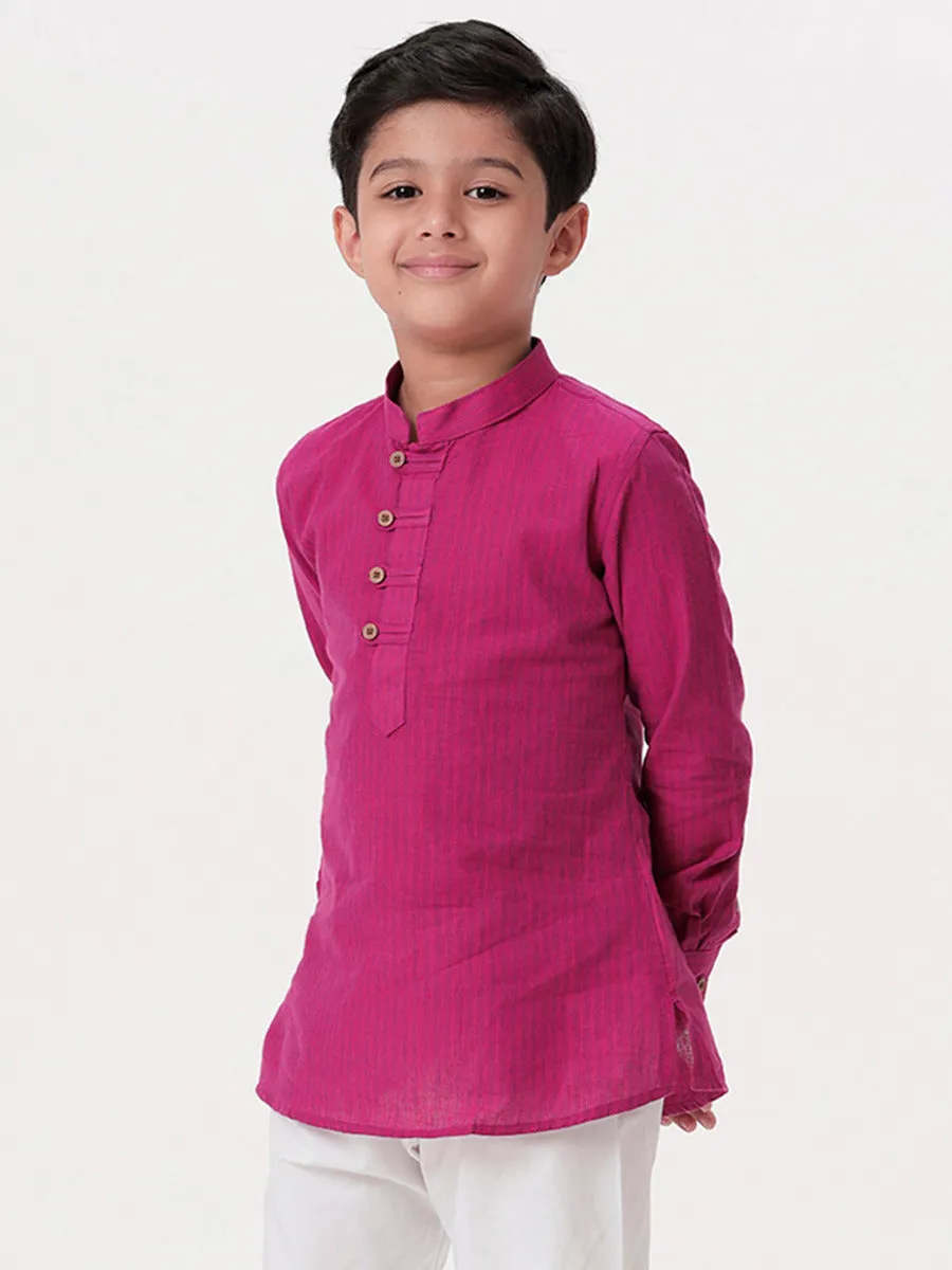 Boys Breeze Cotton Full Sleeves Purple Kurta