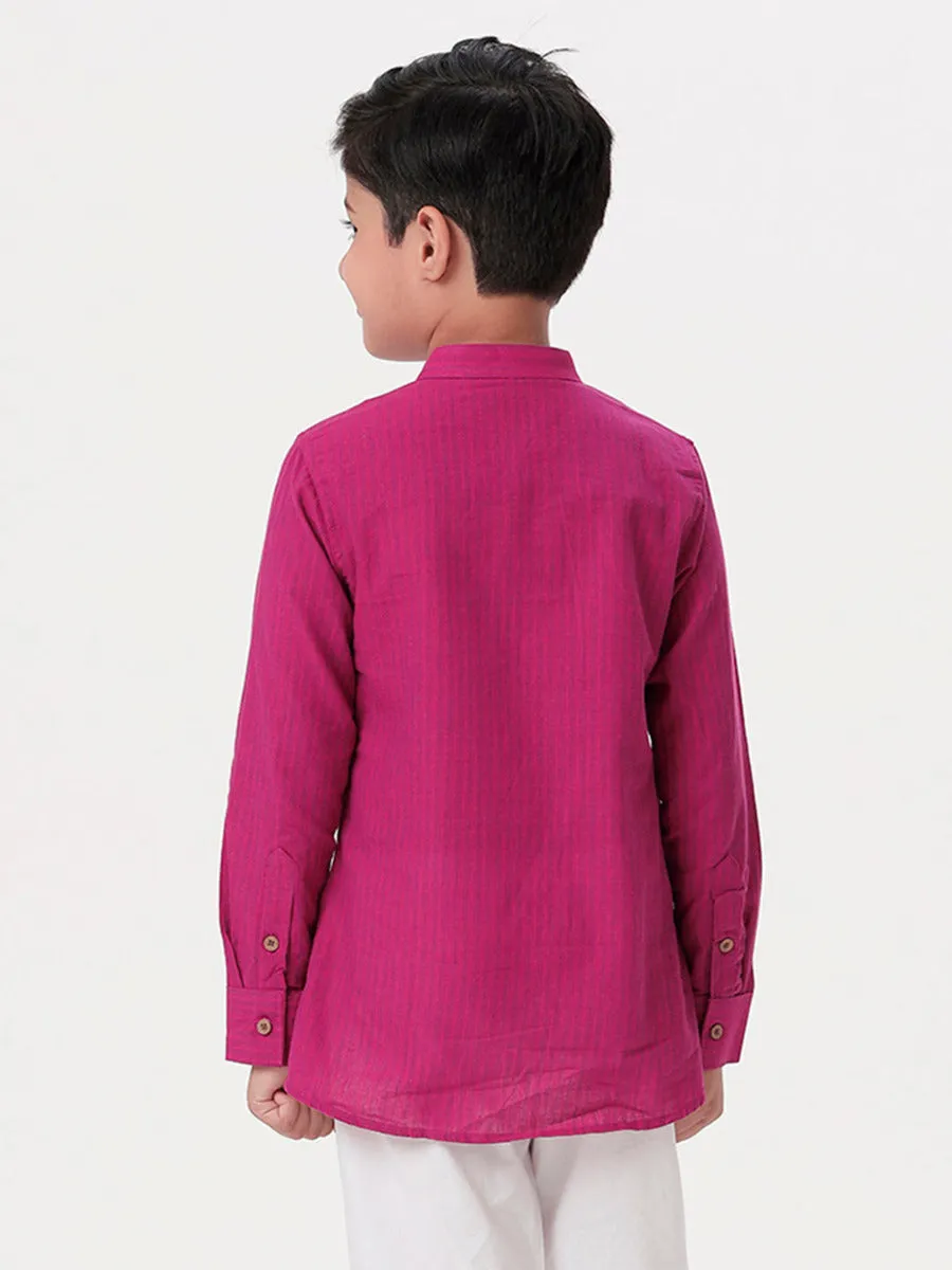 Boys Breeze Cotton Full Sleeves Purple Kurta