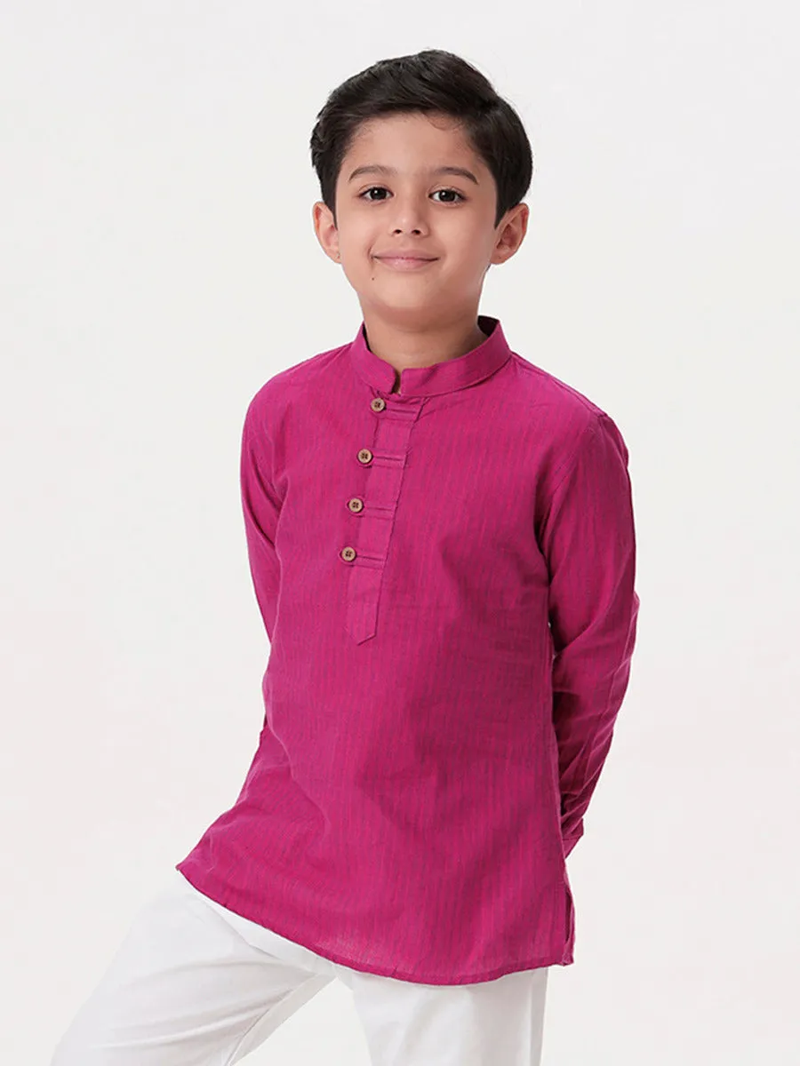 Boys Breeze Cotton Full Sleeves Purple Kurta