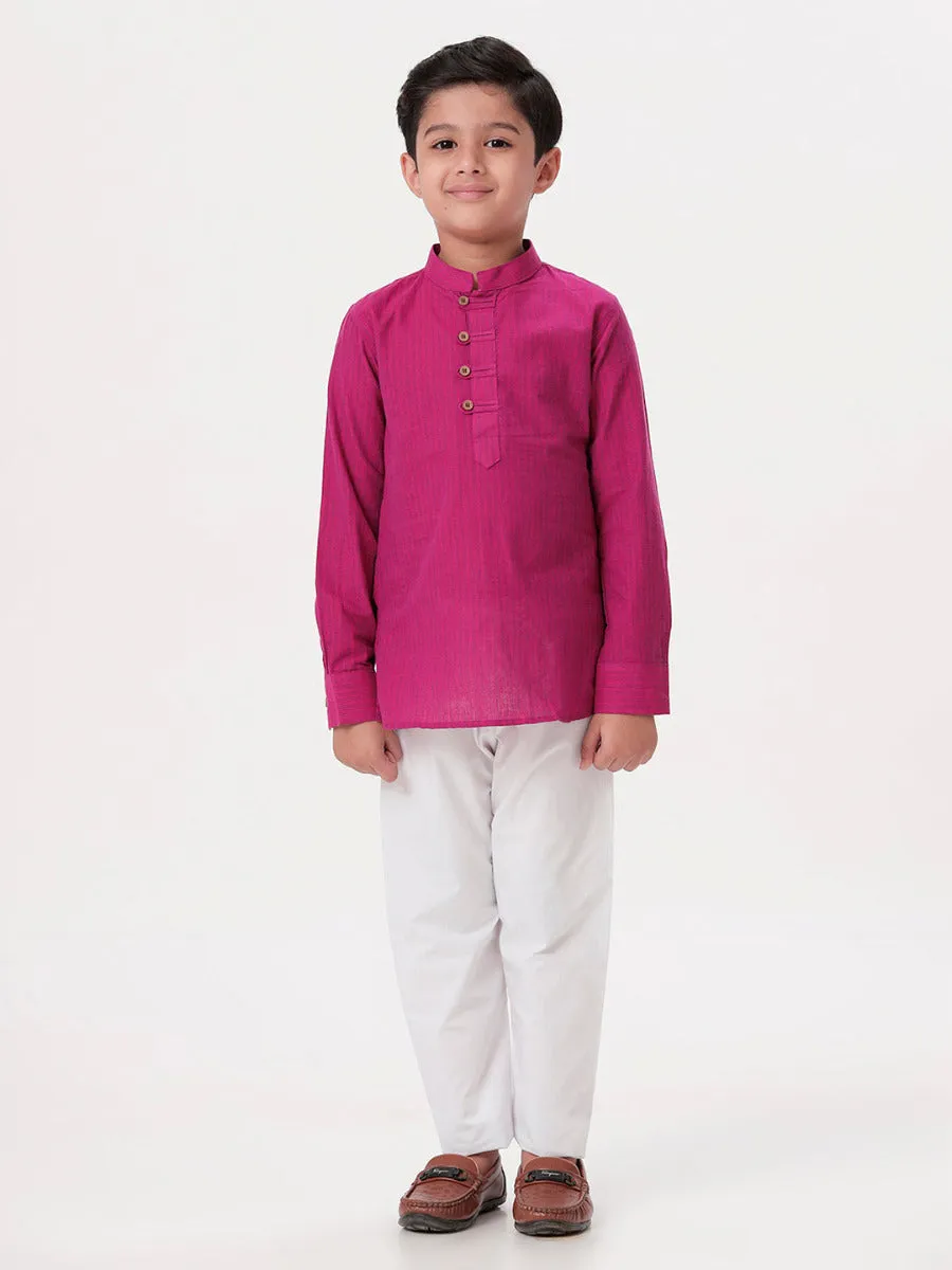 Boys Breeze Cotton Full Sleeves Purple Kurta