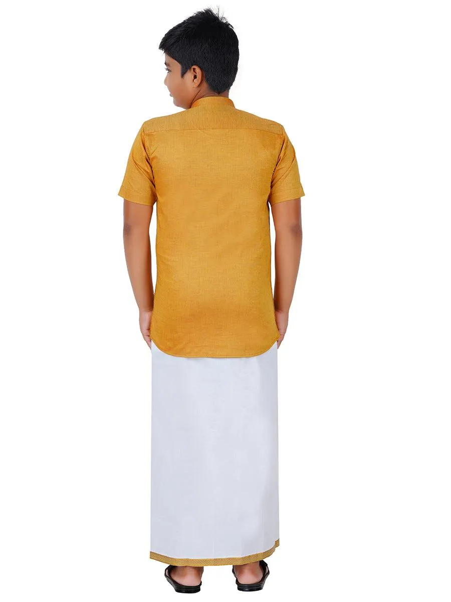 Boys Matching Dhoti & Shirt Combo Gold GL7