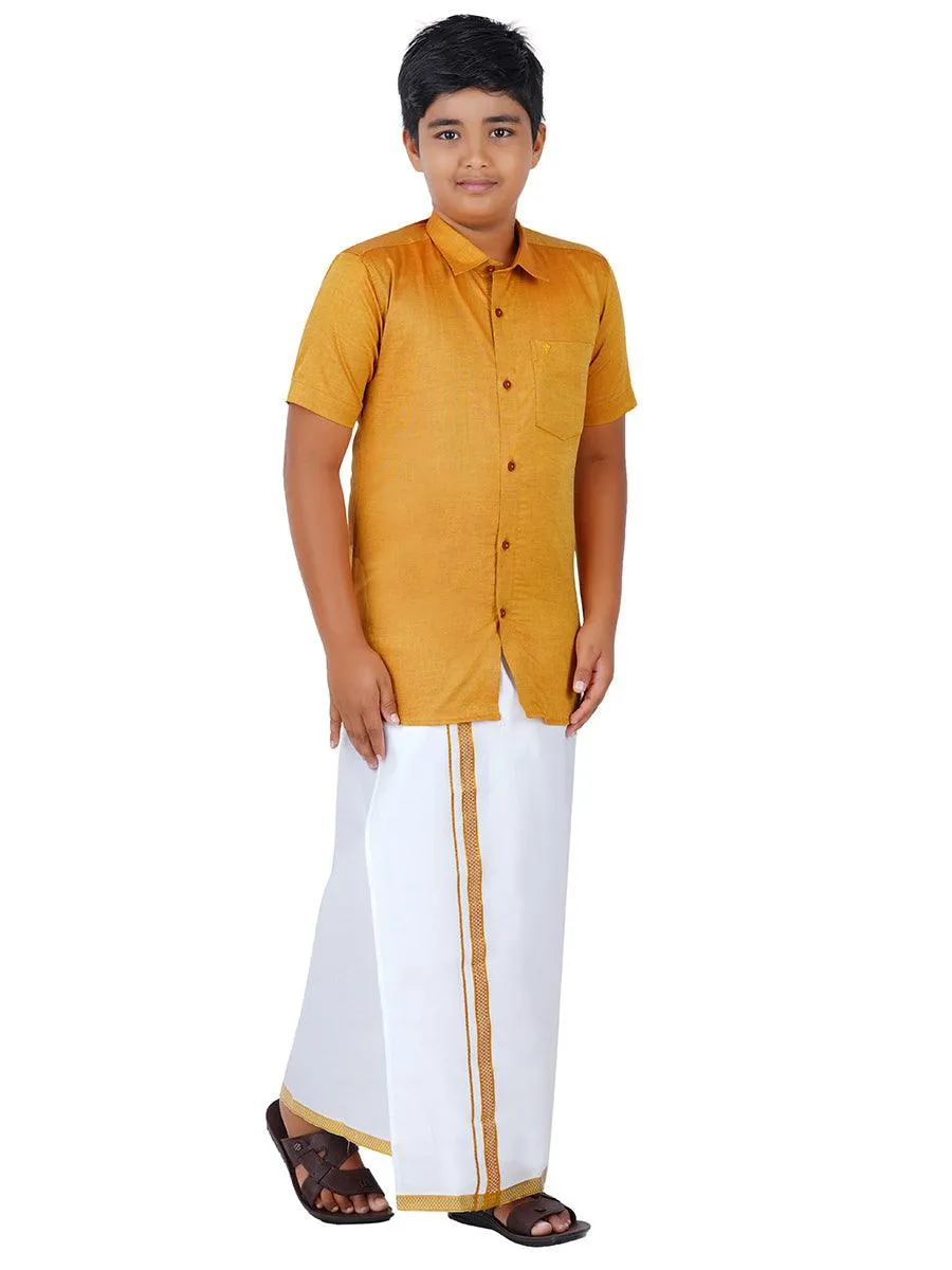 Boys Matching Dhoti & Shirt Combo Gold GL7