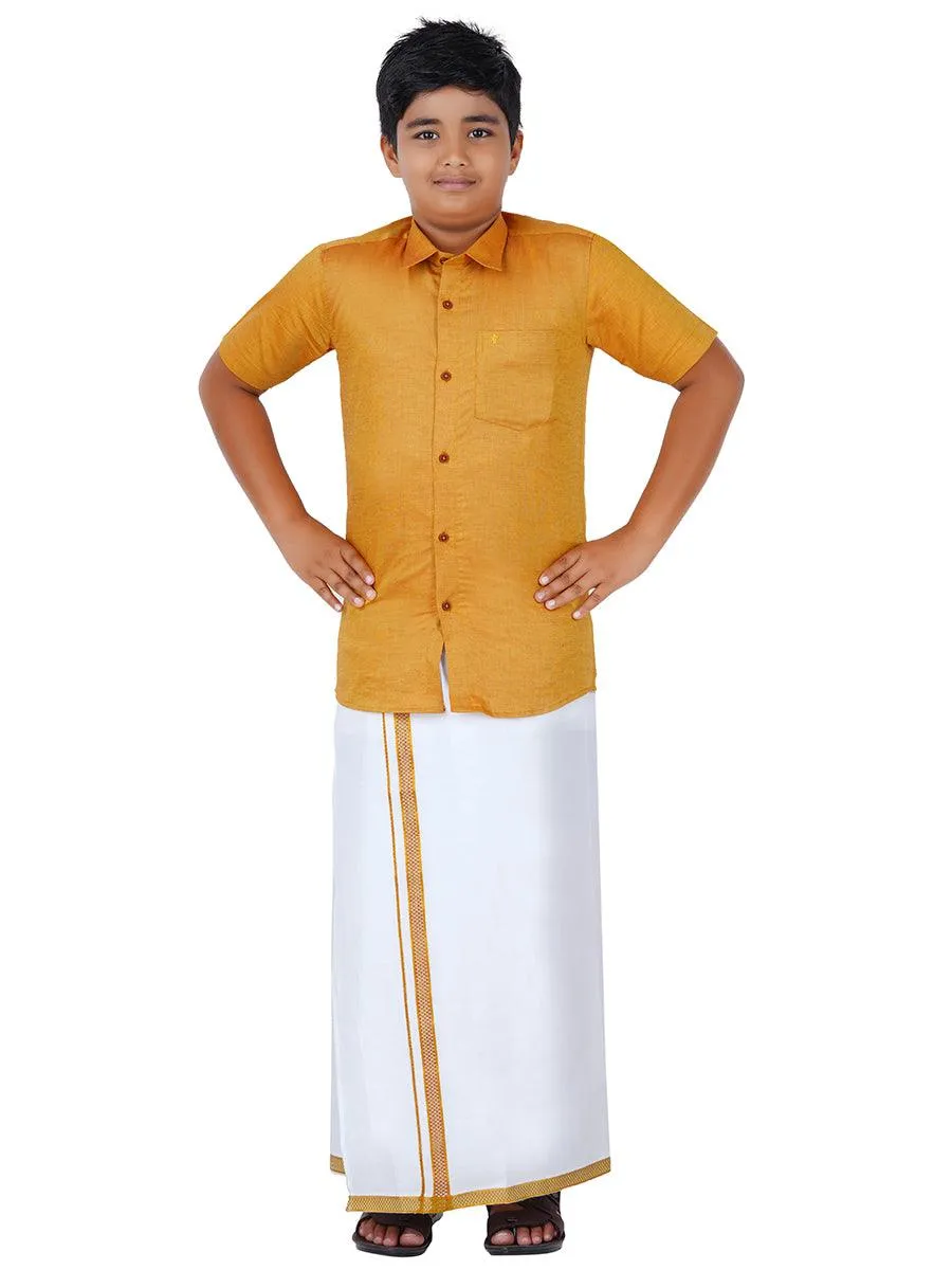 Boys Matching Dhoti & Shirt Combo Gold GL7