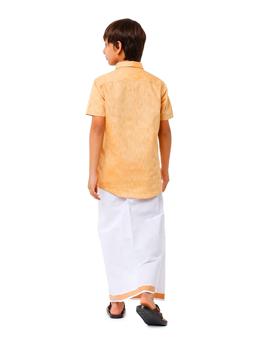 Boys Matching Dhoti & Shirt Combo Mustard C1