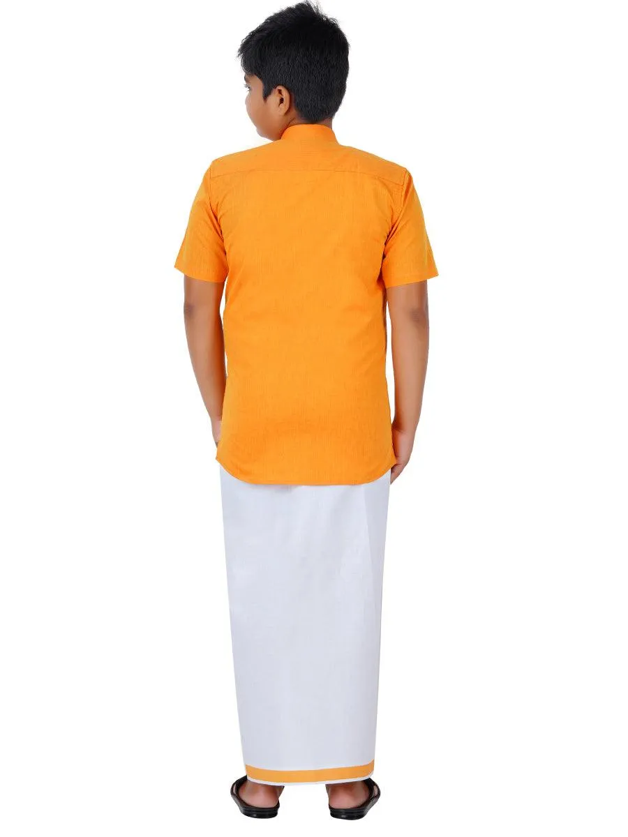 Boys Matching Dhoti & Shirt Combo Orange G107