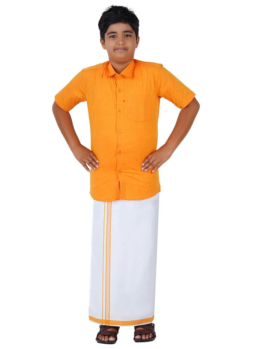 Boys Matching Dhoti & Shirt Combo Orange G107