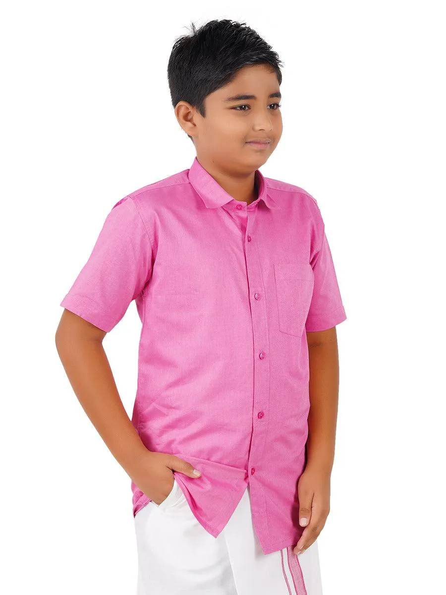 Boys Matching Dhoti & Shirt Combo Pink OX33