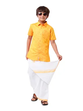 Boys Matching Dhoti & Shirt Combo Yellow C33